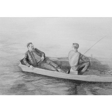 Шомовские дед Сергей Михайлович с сыном Сергеем на рыбалке